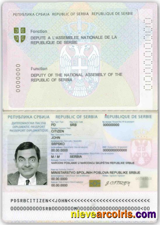 Serbia diplomatic passport 2008-2016